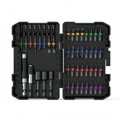 Impact Screwdriver Bit Set 45-Piece – Heavy-Duty Torx, Phillips, Flat & Square Bits with Storage Box, Compatible with Impact Drivers for Automotive, Home Repair & DIY Projects