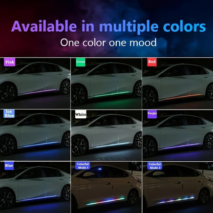 RGB LED Strip Lights Car Interior 60 Inch 2 Pack - Neon Door Pedal Sill Accent Light with Remote Control, USB Powered, 16 Colors Music Sync, Racing Effect for Car Truck Pickup