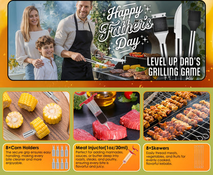 BBQ Griddle Tool Set with Aluminum Case, Oversized Spatula, Griddle Cover & Grill Scraper, Portable Outdoor Grilling Kit for Camping Parties Family Gatherings