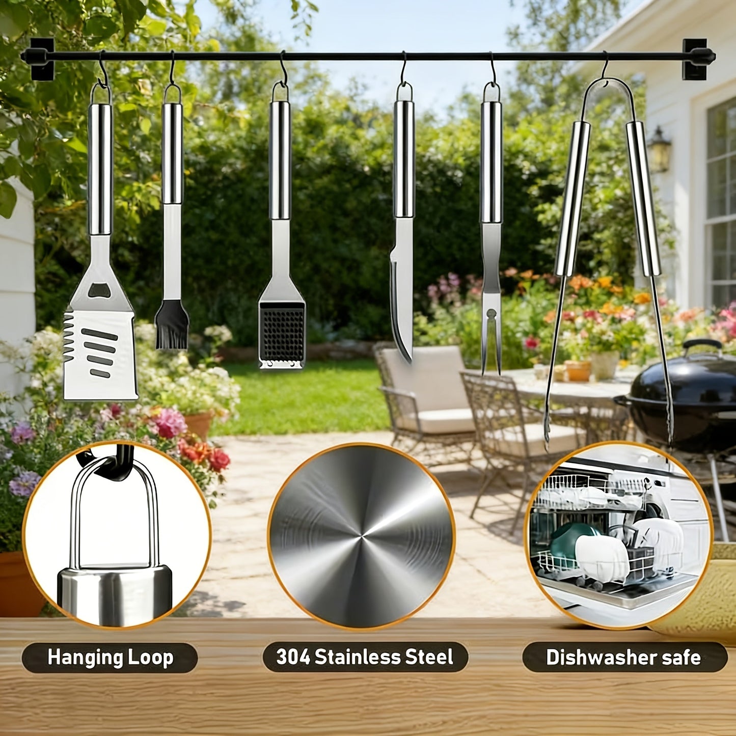 BBQ Griddle Tool Set with Aluminum Case, Oversized Spatula, Griddle Cover & Grill Scraper, Portable Outdoor Grilling Kit for Camping Parties Family Gatherings