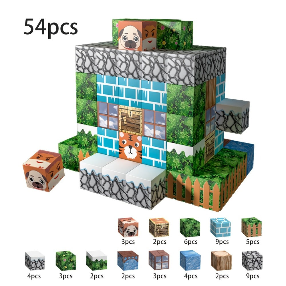 Magnetic Blocks STEM Building Toys for Kids 48/54/64/100/102/108pcs – Sensory Magnetic Tiles Set for Boys Girls Ages 3 4 5 6 7 8 9 10, Birthday Christmas Halloween Gift, Random Color