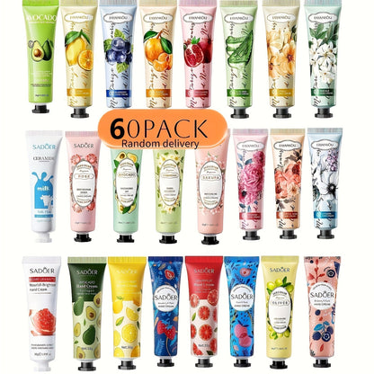 Travel Size Hand Cream Bulk 60 Pack Shea Butter Vitamin C Glycerin Moisturizing Lotion for Dry Cracked Hands – Assorted Styles Skincare Bulk Gift Set for Women Coworkers Teachers Graduation Appreciation