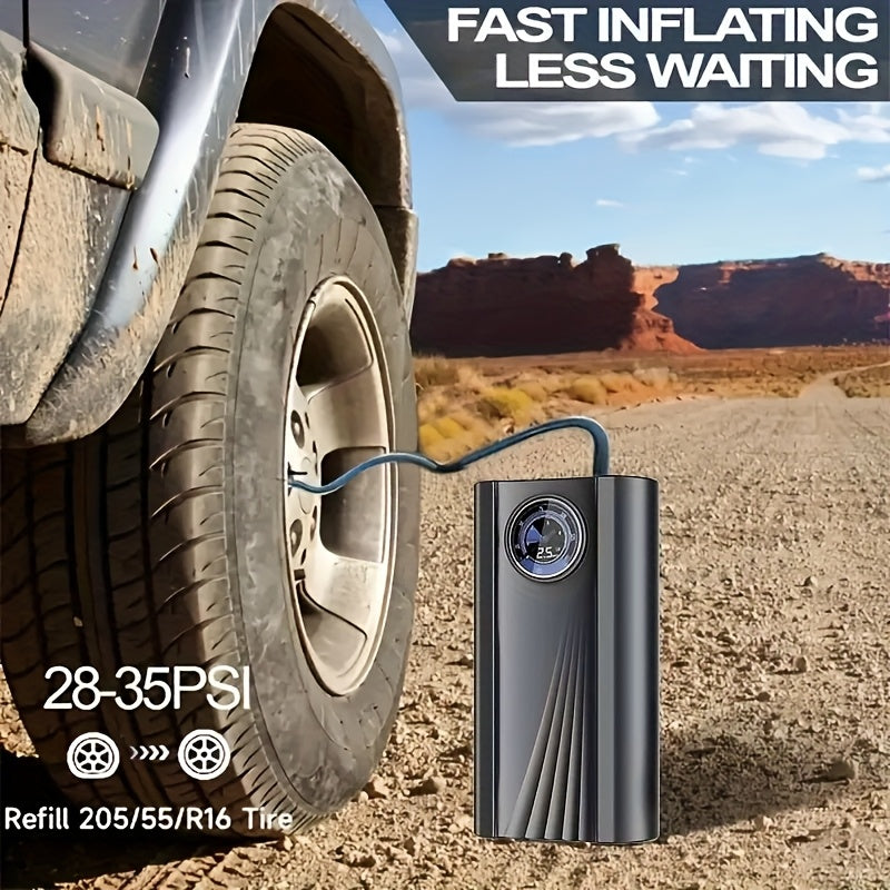 Ultra-Fast Inflatable Portable Air Compressor, Tire Inflation Pump, 12V, Pointer Display Precise Pressure. Suitable for Cars, Motorcycles, Bicycle Tire Inflation, Outdoor Air Cushions, Ball Inflation, Battery-Free