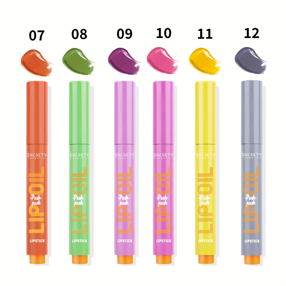 6-Piece Neon Press-On Lip Gloss Set High-Gloss Moisturizing Long-Lasting Bold Lip Makeup — Vibrant Mixed Shades Plumping Glossy Lipstick Bundle Gift Set for Women Girls All Skin Tones