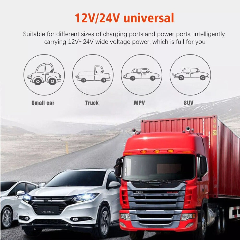 6600W Peak Pure Sine Wave Power Inverter 12V/24V DC to 110V AC – LCD Display, 4 USB Ports, US Outlets, 95% Efficiency for Car, Truck, RV & Solar