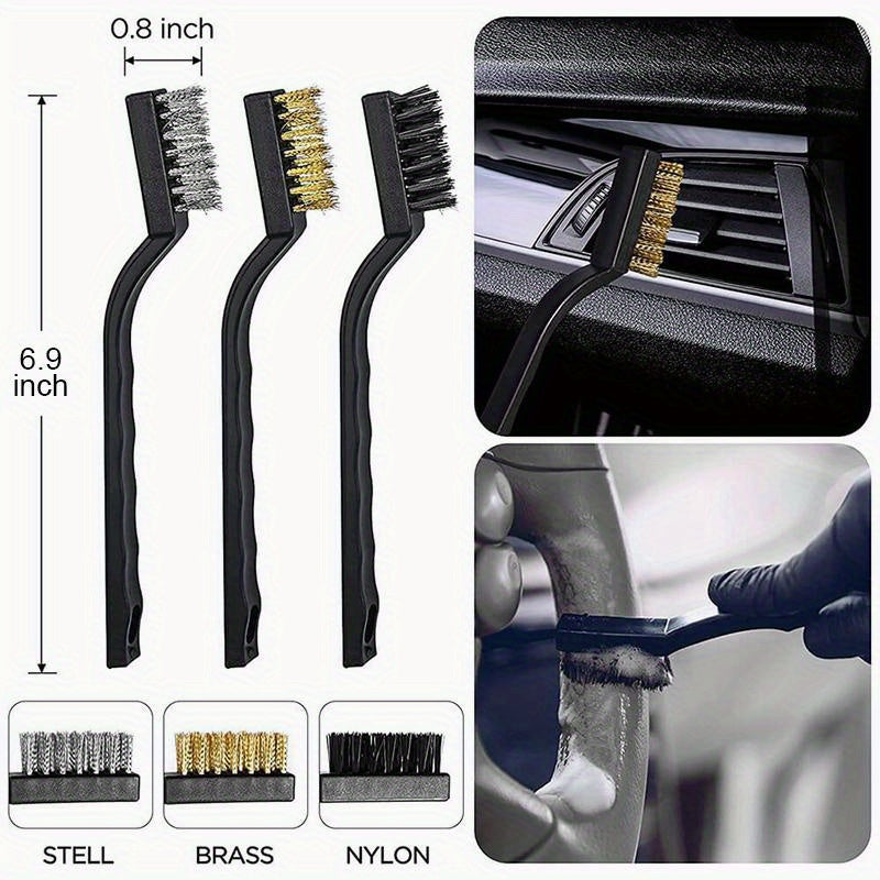 12pcs/set Car Cleaning Brush Set 5pcs Car Detailing Brush Soft Material Auto Wash Brush Set Car Interior Rim Brushes