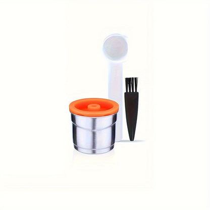 Reusable Coffee Filter Capsule for Illy Y3.2 & X7.1 Machines, Stainless Steel Refillable Coffee Pod Cup with Tamper, Eco-Friendly Reusable Espresso Capsule Accessory