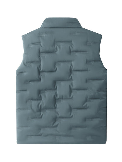 Men's Stand Collar Outerwear Vest - Warm Pocket Design