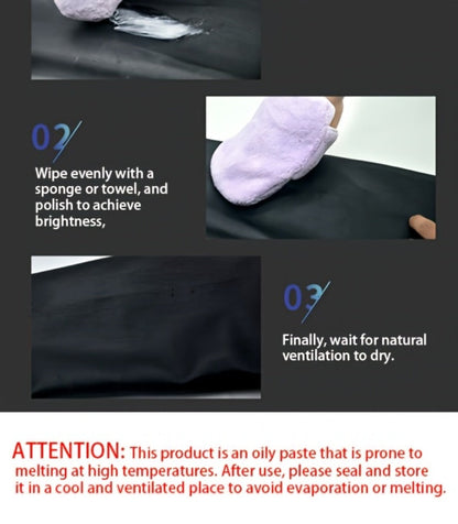 Leather Nourishing Care Kit with Polishing Wax 58g - Colorless Universal Leather Conditioner for Shoes Bags Jackets Furniture, Brightens Repairs & Restores Real & Faux Leather, Includes Applicator Sponge