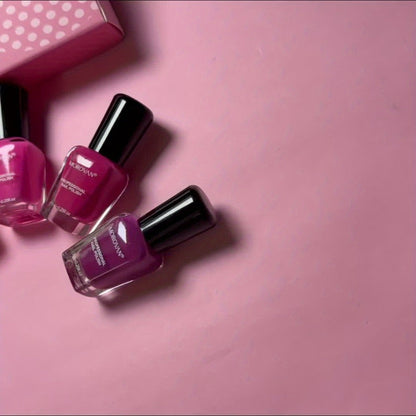 Quick Dry Nail Polish Set 6pcs – No-Bake Durable Nail & Toenail Polish Kit, Cherry Blossom Pink Lilac Purple Nude Pink Shades, Chip-Resistant Long Lasting, Salon & DIY Nail Art for Women