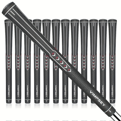 13-Piece Golf Grip Set Standard & Midsize - Rubber Non-Slip Golf Club Grips for Men Women, All Weather Control, Available in White Blue Red Silver | Replacement Golf Grips for Irons Drivers Putters