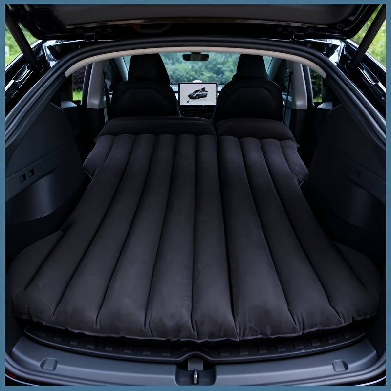 Comfortable High-Quality Inflatable Car Bed, Cloud-Soft Flocked RV Mattress, Rectangular Air Cushion For SUV Travel And Camping With Storage Bag And Repair Kit Car Mattress For Vehicles Idea Great Car Accessories Camping Gear And Equipment
