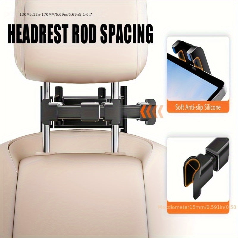 [Three In One Car Headrest Bracket] 360 Degree Rotation Adjustable, Suitable for 4.7 to 11 Inches, Car Phone Accessories, Rear Headrest, Extendable 360 ° Rotation Phone Bracket, Tablet Bracket, Car Seat, Rear Headrest Mounting Bracket