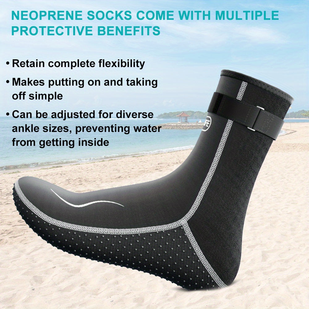 Neoprene Wetsuit Socks 3.5mm – High & Low Cut Water Booties, Non-Slip Anti-Abrasion for Diving Snorkeling Kayaking Beach Volleyball Surfing, S-XXL
