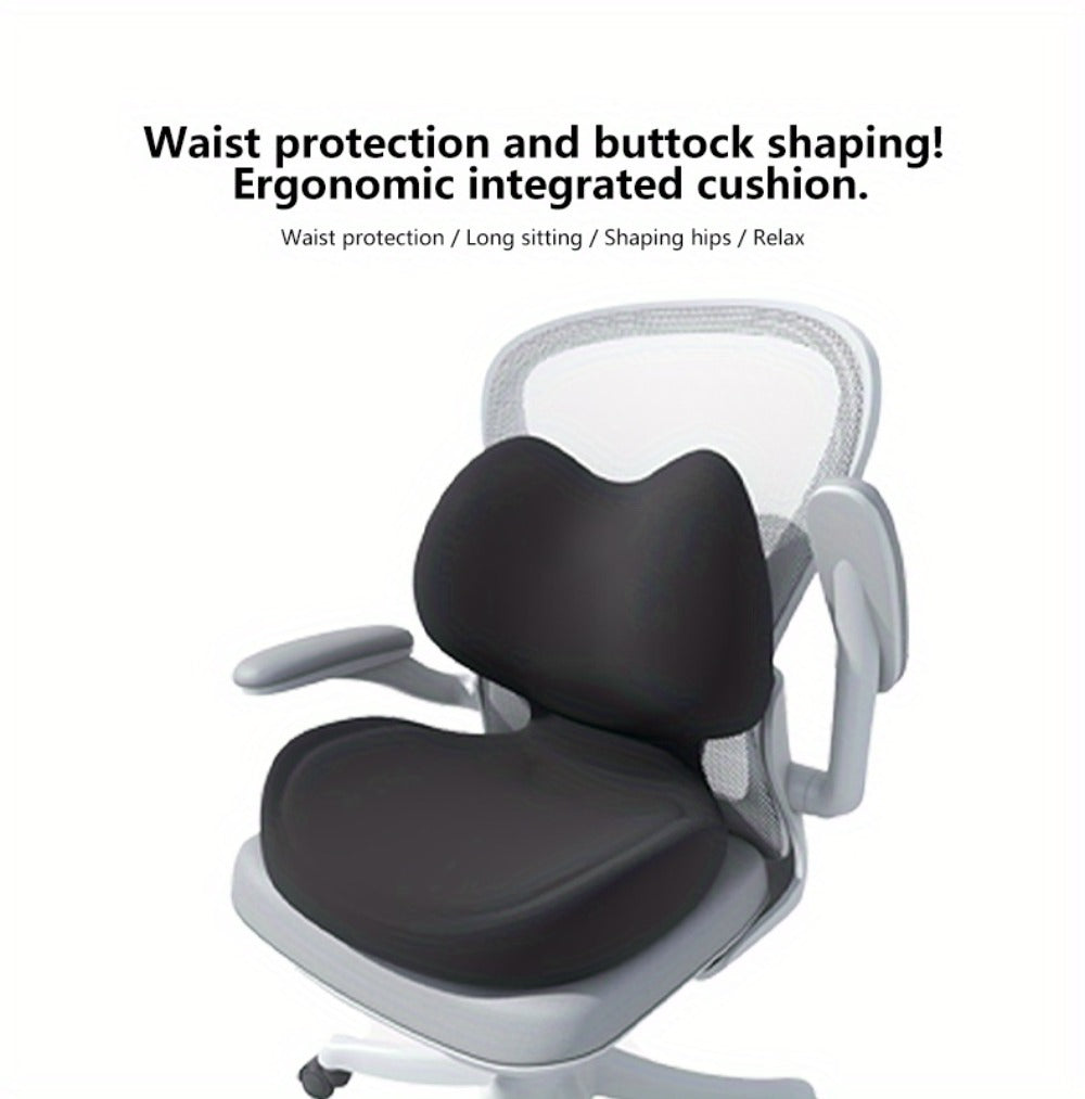 Ergonomic Seat Cushion for Tailbone & Lumbar Pain Relief - Memory Foam L-Shaped Car & Office Chair Cushion for Truck Drivers & Long Sitting