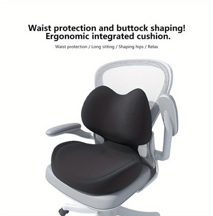 Ergonomic Seat Cushion for Tailbone & Lumbar Pain Relief - Memory Foam L-Shaped Car & Office Chair Cushion for Truck Drivers & Long Sitting