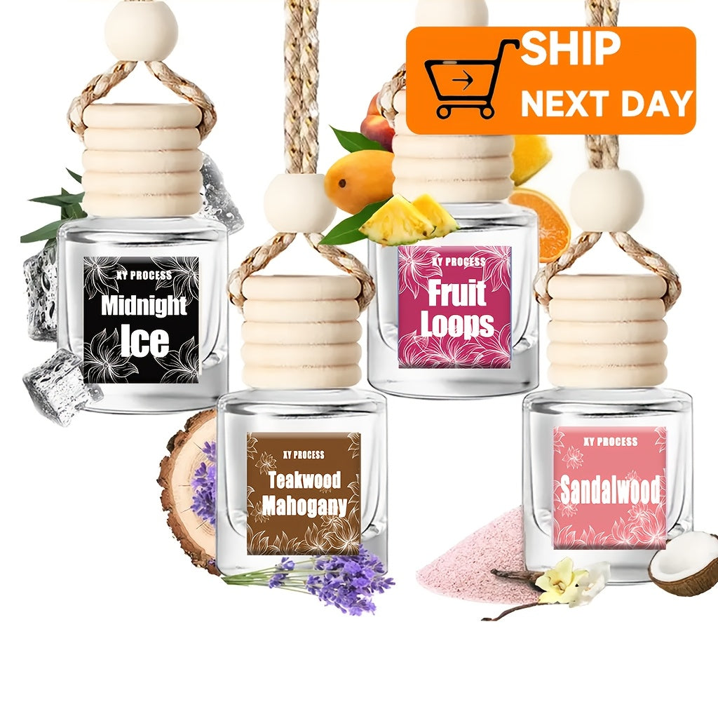 XY PROCESS Four-Bottle Gift Set: Car Air Freshener, Hanging Diffuser, Adorable Car Accessory, And 60 Days of Lasting Fragrance. The Perfect Gift for Friends And Family During Holiday Gatherings. Choose XY PROCESS to Elevate Your Driving Experience!