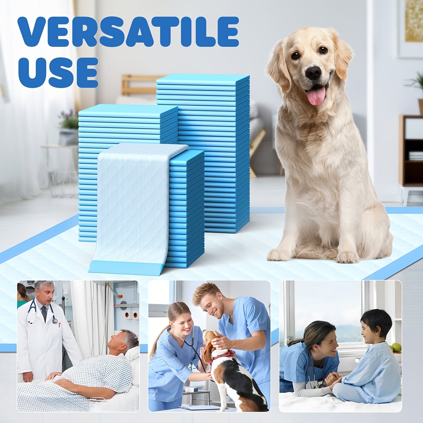 XL Dog Pee Pads 100-Count – Extra Large 28”x34” Disposable Puppy Training Pads | Super Absorbent, Leak-Proof & Odor Control | Potty Pads for Puppies, Adult Dogs, Elderly Pets & Indoor Use