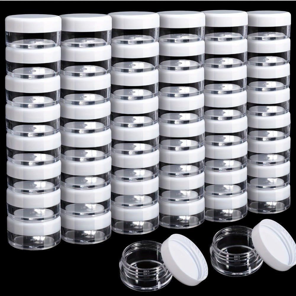 Mini Cosmetic Containers with Lids 60 Pack – 5g Small Round Plastic Sample Jars for Travel, Lip Balm, Lotion, Cream & DIY Beauty – Bulk Refillable Empty Pots for Skincare Packaging & Gifting