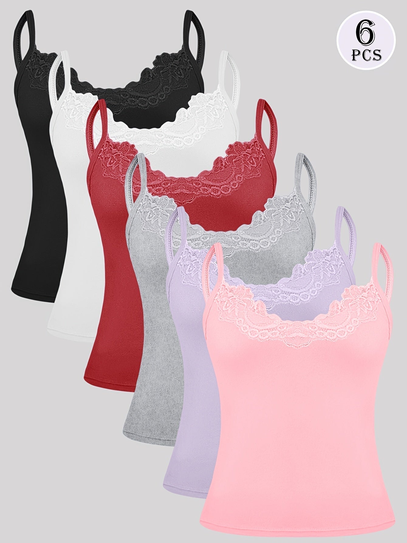 Women's Lace Detail Camisole - Classic Neck Sleeveless