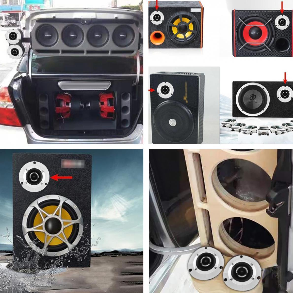 Set of 2, Maximum Power of 500W, 4-Ohm High-Pressure Car Ultrasonic Tweeter Featuring an Aluminum Frame And Diaphragm, Dual-Channel with Capacitor, Without Battery