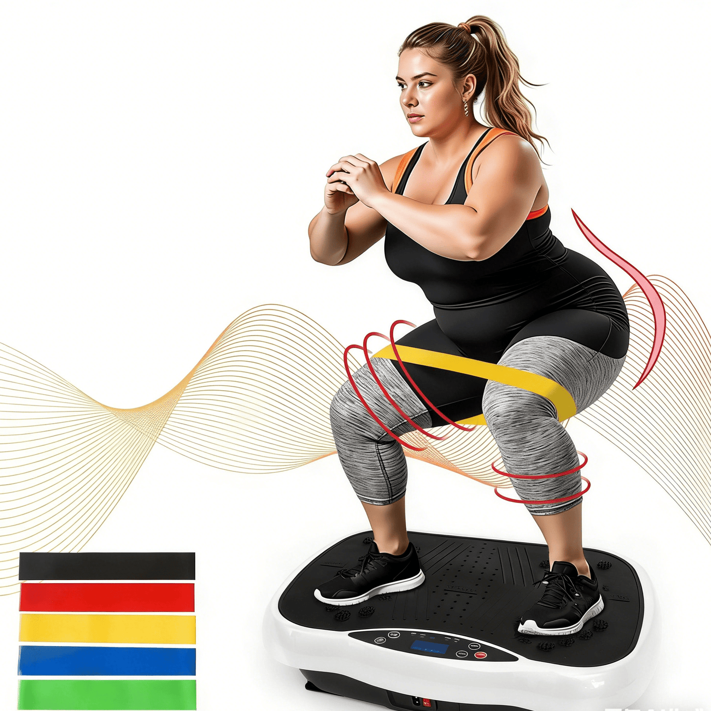 Vibration Plate Exercise Machine 120 Speed Levels – 5 Resistance Bands, LCD Display, Remote Control, 3 Workout Programs – Full Body Shaker for Weight Loss & Fat Burning, Women & Men