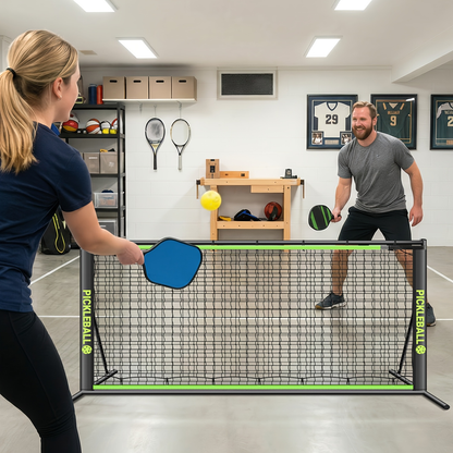 Pickleball Rebounder Net 6x6ft Angle Adjustable – 2-in-1 Practice Rebound Net for Dinks, Volleys & Hits Training, Solo Pickleball Trainer for Indoor Outdoor Backyard & Driveway Use