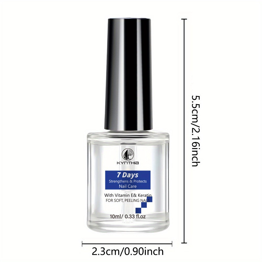 Nail Strengthener Oil Vitamin E Keratin 10ml 7-Day Anti-Breakage — Nail Care Serum with Hyaluronic Acid & Jojoba Oil for Soft Peeling Chipping Brittle Nails | Daily Brush-On Treatment for Women