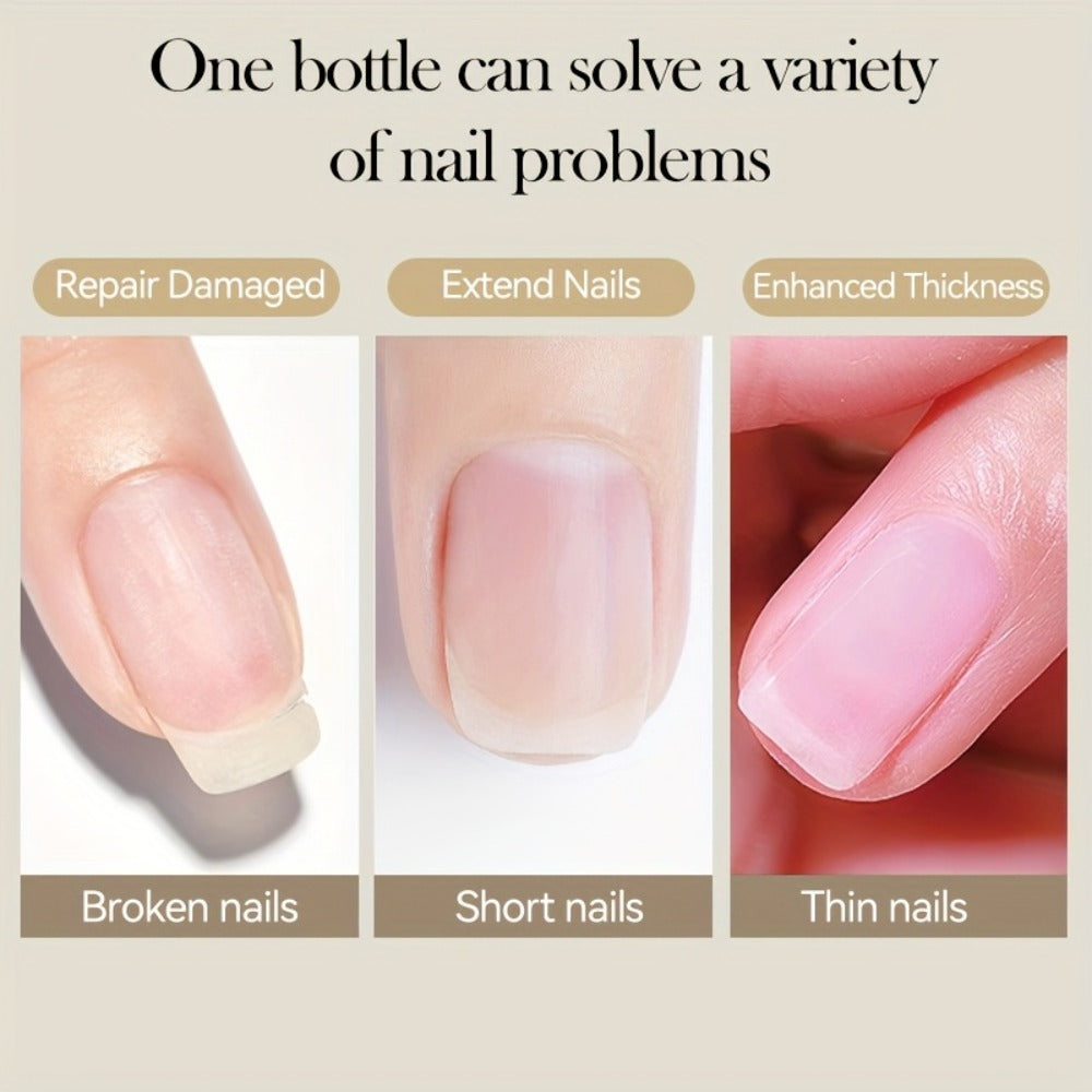 Nail Extension Builder Gel 3pcs - Fiberglass Construction Gel for Broken Nail Repair & Nail Extension, Clear UV LED Soak-Off Fiber Glass Gel Varnish, DIY Salon Nail Kit
