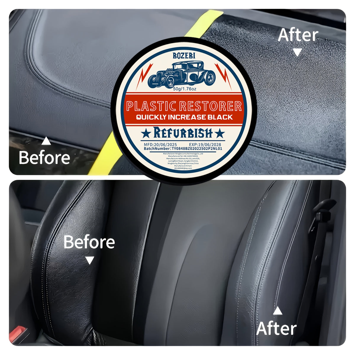 Heavy-Duty All-Purpose Plastic & Rubber Restorer -car Accessories, Anti-Aging Protection, Restores To Like-New Condition - For Cars, Tires - Interior/Exterior Use, Tire Shine, Durable Formula, Auto Detailers, Interior Renovation, Car Care Product