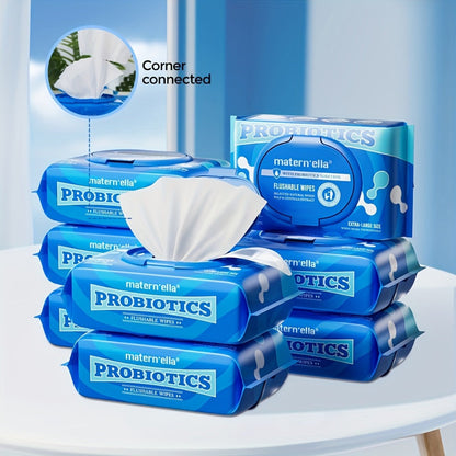Flushable Wet Wipes with Probiotics – Plant-Based Fibers, Fragrance Free, Sewer Safe, Soft & Thick Disposable Butt Wipes for Adults, Incontinence & Personal Care (1/3/5/6/8/9/15 Packs)