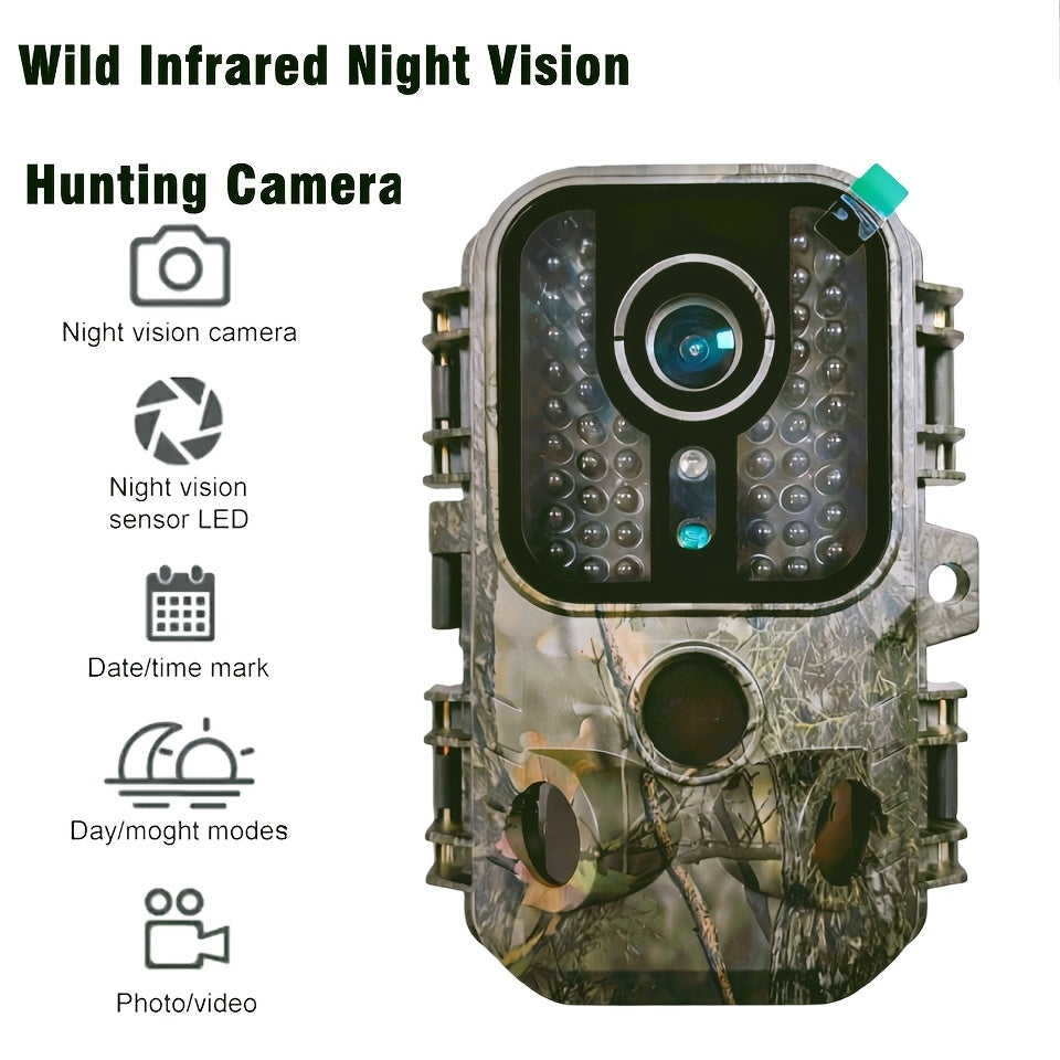 30MP Trail Camera with Night Vision – 2.5K 1080P HD Game Cam, 0.3s Trigger Speed, 850nm IR, 60ft Detection Range, Motion Activated Wildlife & Hunting Camera with 32GB Memory Card