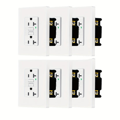 GFCI Outlet 20 Amp Tamper Resistant WR Weather Resistant with Wall Plate ETL Listed LED Indicator Test Reset Button Ground Fault Circuit Interrupter for Bathroom Kitchen Garage 2 4 6 10 20 Pack Black White