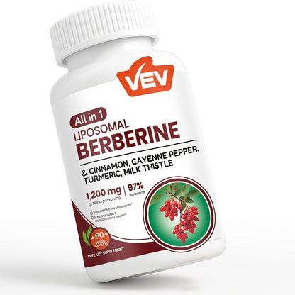 Berberine Supplement with Ceylon Cinnamon, Beet Root & Turmeric — Blood Sugar Support, Metabolic Health, Mood & Focus Formula | Daily Wellness Capsules for Men & Women | 30-Day Supply | 1 or 2 Bottle