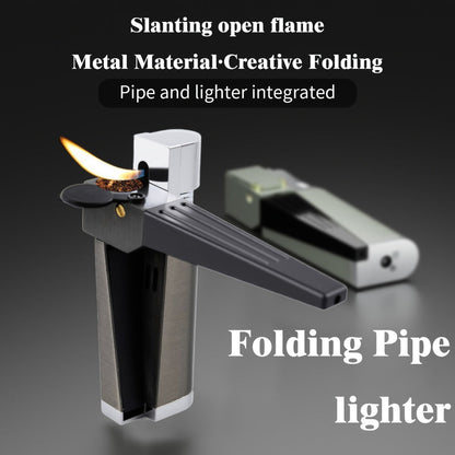 Folding Pipe Lighter Refillable 2-in-1 with Adjustable Flame, Metal-Crafted Durable Design, Gift Box Included – Windproof Butane Lighter for Men, Outdoor, Christmas & Valentine’s Day Gift