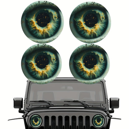 3D Beast Eye Headlight Stickers, Dreamy Lampshade, Suitable For Jeep Round Headlight Eye Stickers, Funny Truck Body, Window, And Bumper Decorative Stickers (1 Pair)