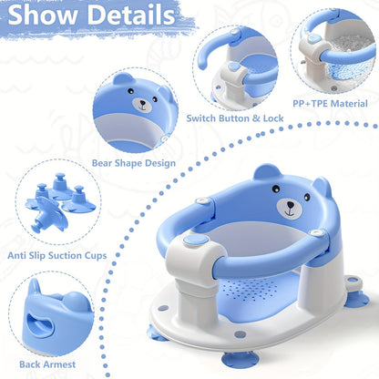 Baby Bath Seat - Non-Slip Soft Months Seats