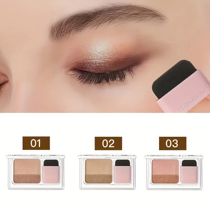 Eyeshadow Palette 3-Pack Set Glitter Two-Tone Shimmer Matte Satin — 5-8 Colors Blendable Waterproof Long-Lasting Eye Makeup with Brush, Gift for Women