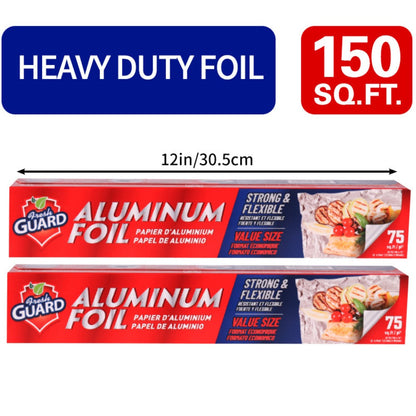Aluminum Foil Roll 12 Inch Wide for Restaurant Food Wrapping Burritos Hot Dogs Sandwiches 60-240 SqFt
