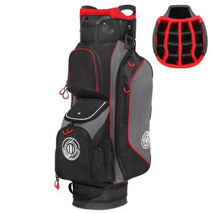 Golf Cart Bag 14-Way Full Length Dividers Protect Clubs 8 Zippered Pockets Cooler Pocket Valuables Pocket Ergonomic Shoulder Straps Rain Cover Water Repellant Unisex Professional Golf Bag Multiple Colors