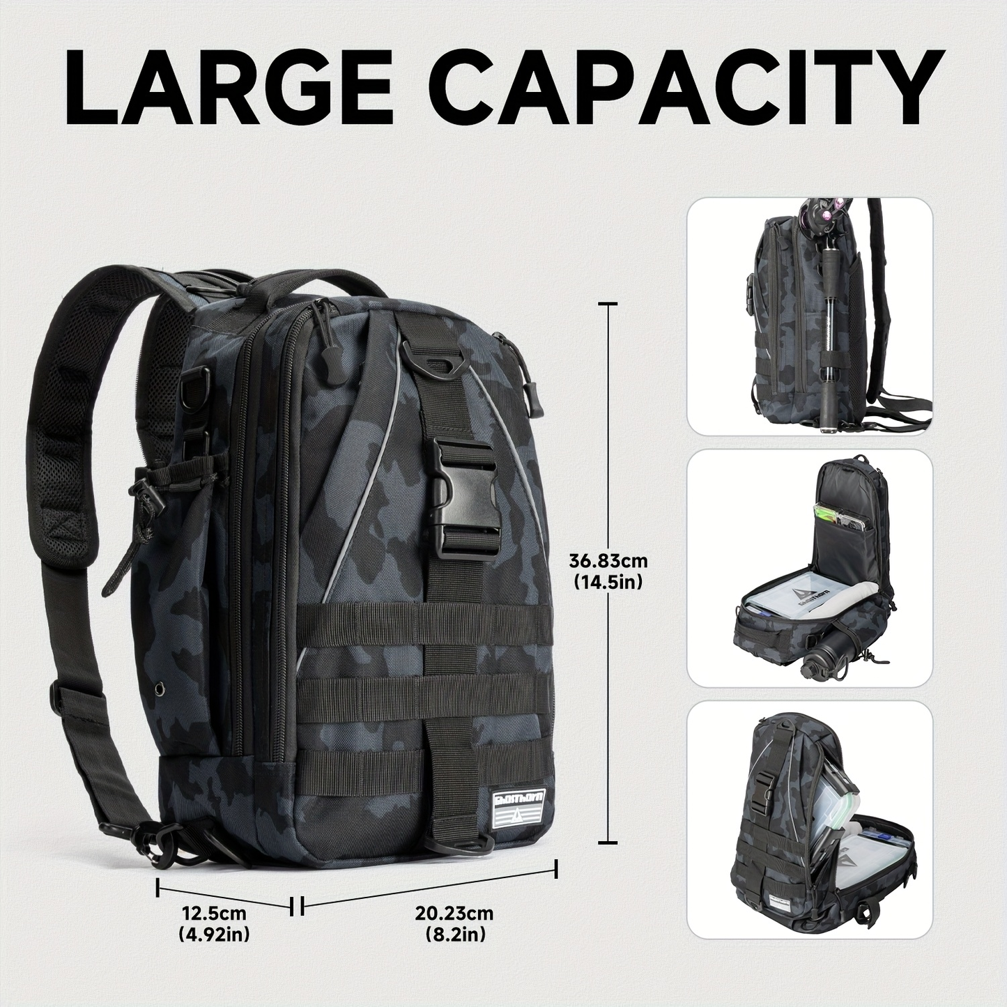 Waterproof Fishing Backpack Tackle Sling Bag – Rod Holder Daypack for Shore, Kayak & Fly Fishing | Men Women Outdoor Gear