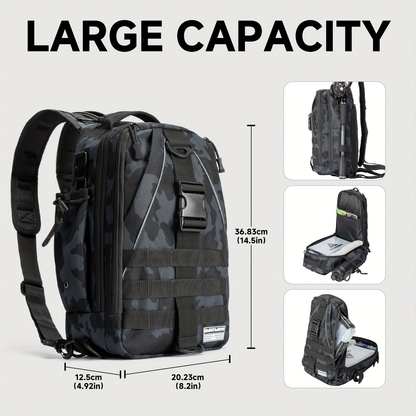 Waterproof Fishing Backpack Tackle Sling Bag – Rod Holder Daypack for Shore, Kayak & Fly Fishing | Men Women Outdoor Gear