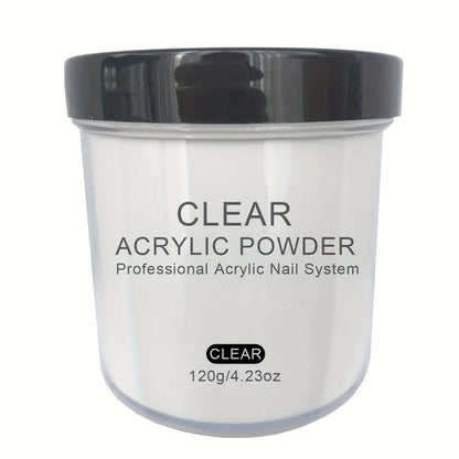 Acrylic Nail Powder 4oz Professional Polymer Powder Clear Pink White Nude Colors for Nail Extensions 3D Nail Art Sculpting & Overlay - No Lamp Required DIY Home Salon Formula