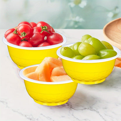 Plastic Bowls 120 Pack 13oz Disposable Serving Bowls with Football Print for Party Wedding Picnic BBQ Ice Cream Salad Snack Soup Red Yellow Green