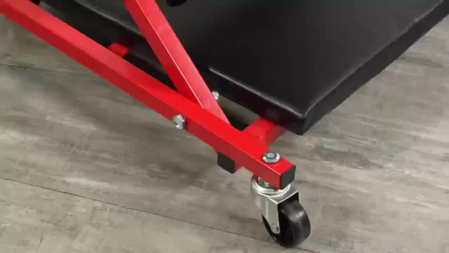 Mechanic Creeper 36-Inch Z-Crawl Folding – Adjustable Load Board, 6-Wheel 2.5" Rolling Garage Repair Seat, Universal Fit with Optional Tool Kit Bundles