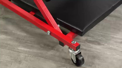 Mechanic Creeper 36-Inch Z-Crawl Folding – Adjustable Load Board, 6-Wheel 2.5" Rolling Garage Repair Seat, Universal Fit with Optional Tool Kit Bundles