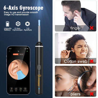 Wireless Ear Camera Ear Wax Removal Kit 1080P HD 6-LED – App-Controlled Visual Ear Cleaner for Adults and Pets, Compatible with All Smartphones, Multiple Cleaning Heads, Portable Ear Scoop Tool