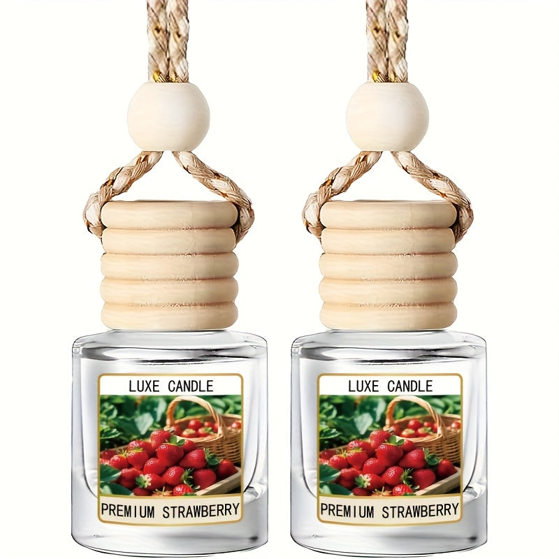Car Air Freshener Diffuser 2 Pack Hanging Air Freshener Diffuser - Vanilla Cream Fragrance Oil Air D Iffuser For Car, 45+ Days Long Lasting Fragrance