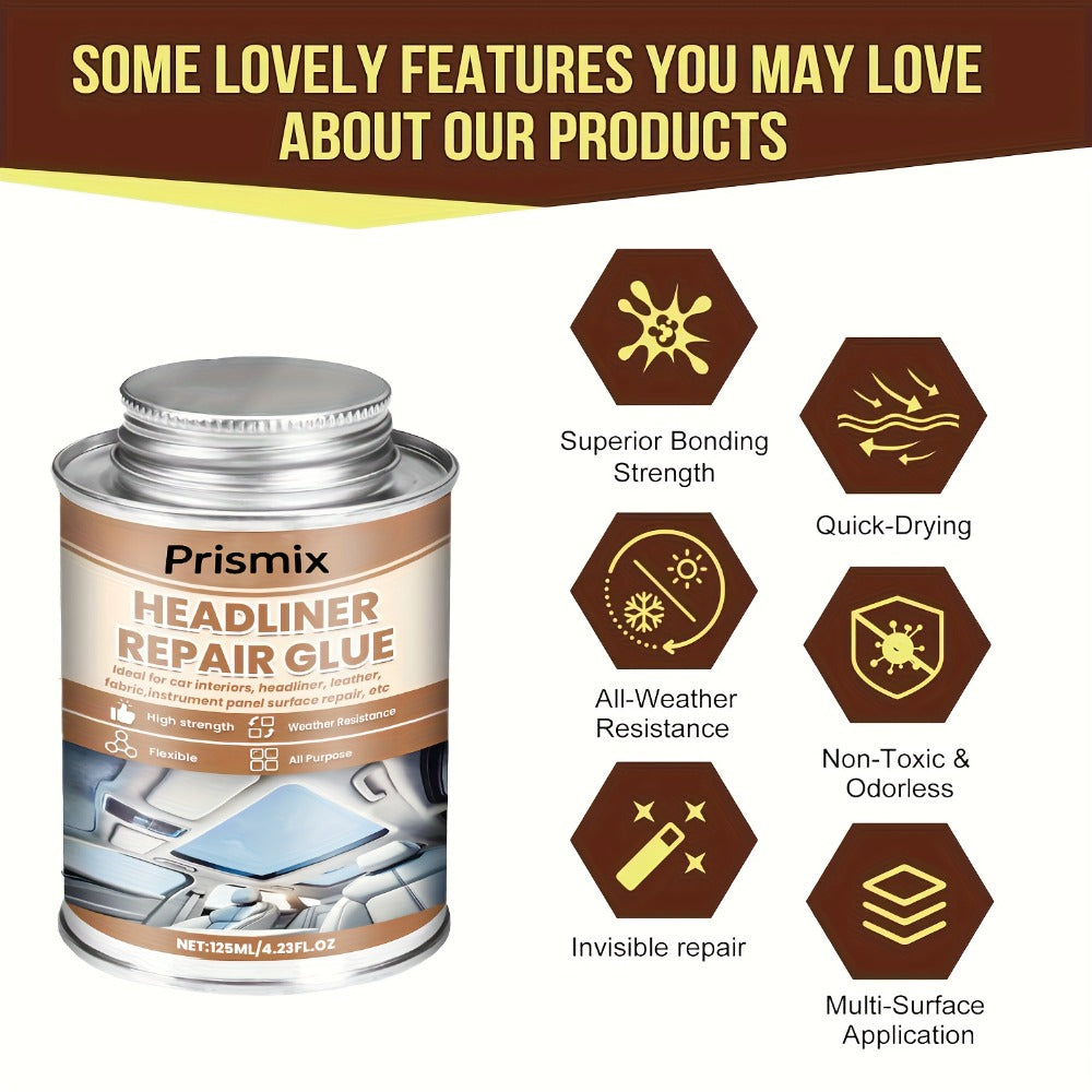 Car Interior Adhesive & Roof Repair Glue – Fabric, Leather & Plastic Headliner Repair Gel for Auto Interiors
