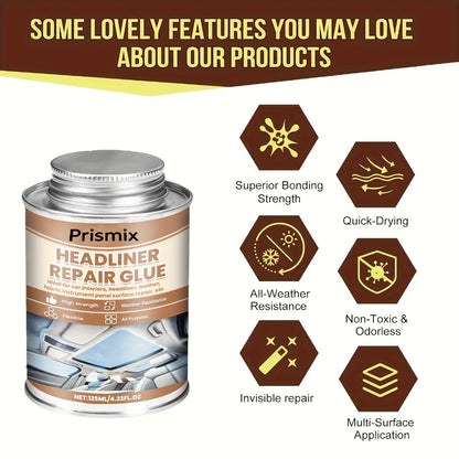 Car Interior Adhesive & Roof Repair Glue – Fabric, Leather & Plastic Headliner Repair Gel for Auto Interiors
